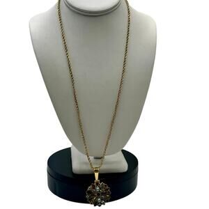 Sterling Silver Vermeil Multi Gemstone Marquise‎ Round Pendant Necklace Iolite